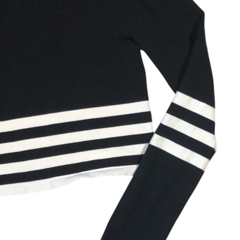 FREE PEOPLE Movement Triumph Stripe Crop Top Women's Medium Black Athleisure Y2K - Picture 8 of 13